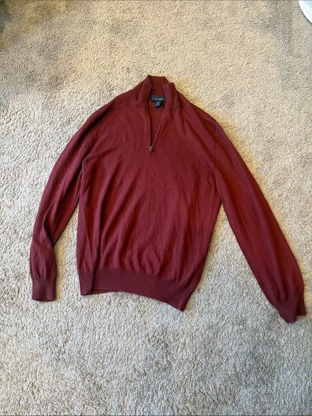 Banana Republic Men's Zip-Neck Sweater in Deep Burgundy